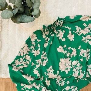 Green Floral Blouse